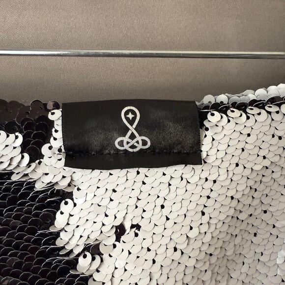 Stardust sz S black white sequin color change mini skirt - Picture 5 of 7